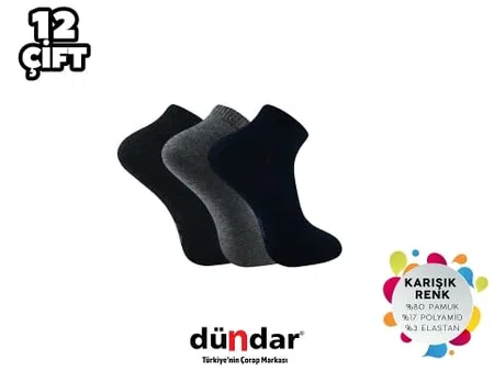 Dikişsiz Yapı ve Pamuklu Erkek Patik Çorap Dündar 0300 - Asorti