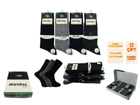 Pamuklu Terry Taban Dikişsiz Erkek Çorap Dündar 5534