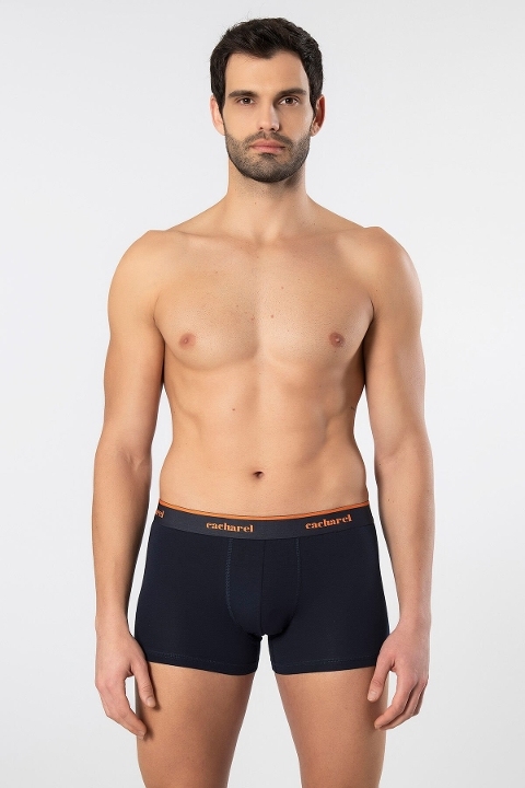 Pamuklu Desenli Elastan Erkek Boxer 3'lü Cacharel 1339 - Lacivert 1