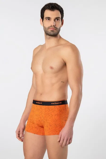 Pamuklu Desenli Elastan Erkek Boxer 3'lü Cacharel 1339 - Lacivert 1