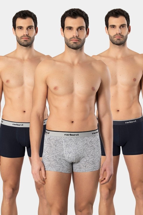 Likralı Pamuklu Desenli Erkek Boxer Cacharel 1339