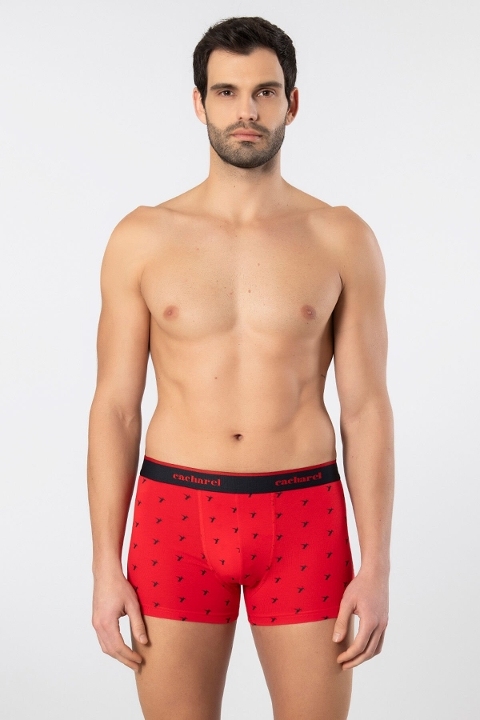 Likralı Desenli Erkek Boxer Cacharel 1339 - Lacivert 5