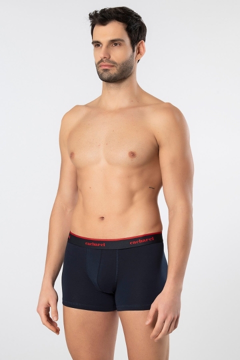 Likralı Desenli Erkek Boxer Cacharel 1339 - Lacivert 5
