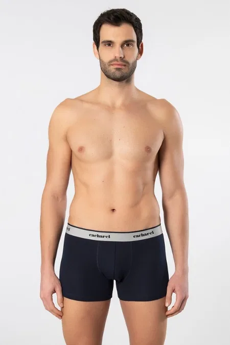 Desenli Likralı Pamuklu Erkek Boxer Cacharel 1339 - Lacivert 6
