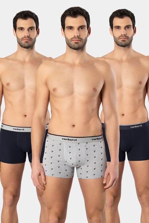 Desenli Pamuklu Elastan Erkek Boxer Cacharel 1339