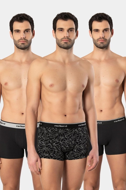 Pamuklu Likralı Desenli Boxer Cacharel 1339