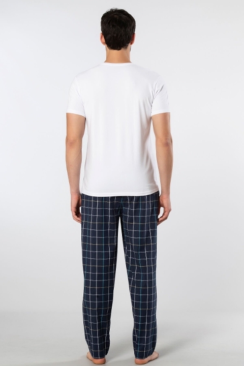 Yumuşak Pamuklu Erkek Pijama Takımı Cacharel 2238 - Lacivert 8