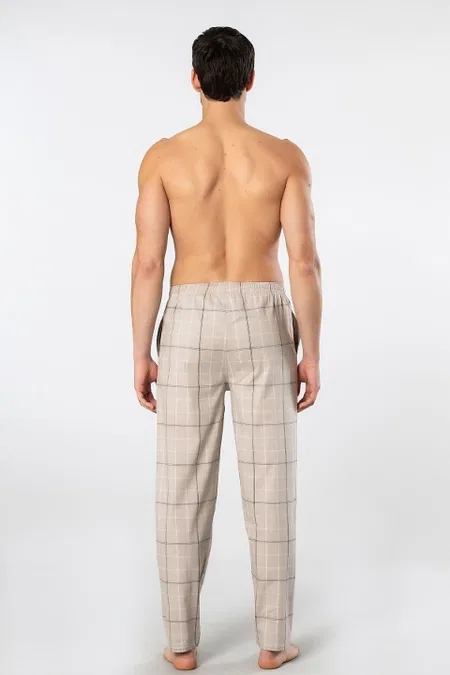 Pamuklu Elastan Bağcıklı Erkek Pijama Alt Cacharel 2240 - Bej 3