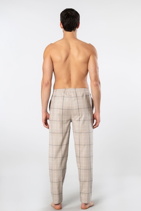Pamuklu Elastan Bağcıklı Erkek Pijama Alt Cacharel 2240 - Bej 3