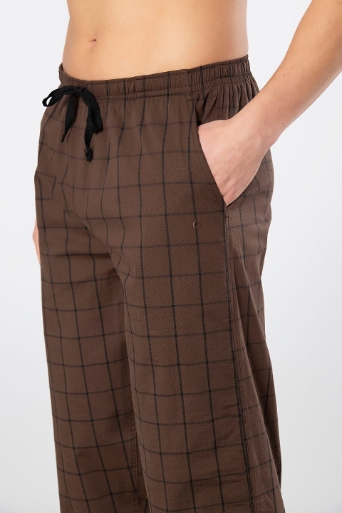 Pamuklu Elastan Tek Alt Kahverengi Pijama Cacharel 2240 - Kahve 1