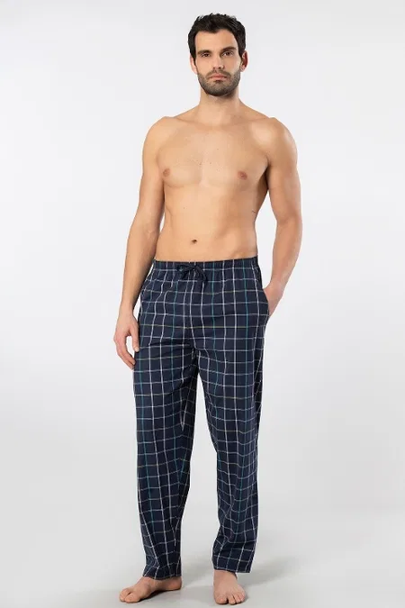 Lastikli Dokuma Pijama Altı Pamuklu Elastan Cacharel 2240 - Lacivert 8