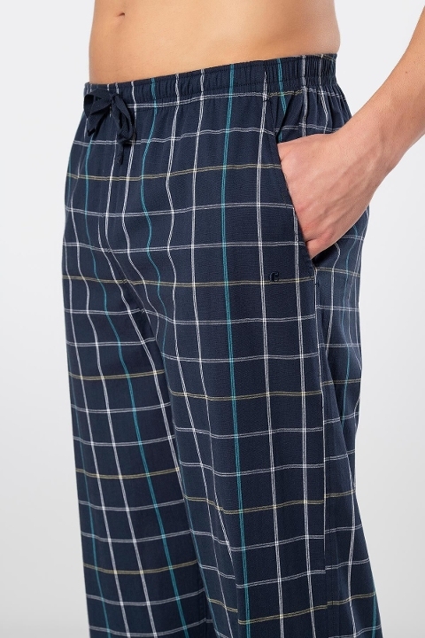 Lastikli Dokuma Pijama Altı Pamuklu Elastan Cacharel 2240 - Lacivert 8