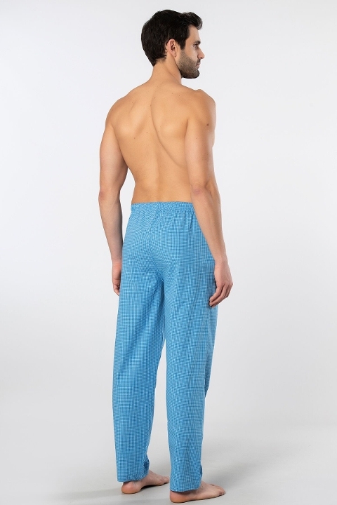 Desenli Pamuklu Cepli Pijama Altı Cacharel 2240 - Mavi 4