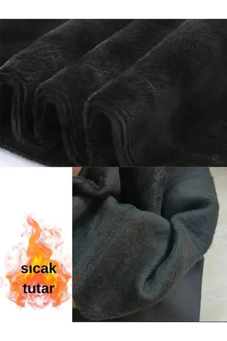 Peluş İç Yüzeyli Termal Tayt Erkek Pera Fitol 8024 - Siyah
