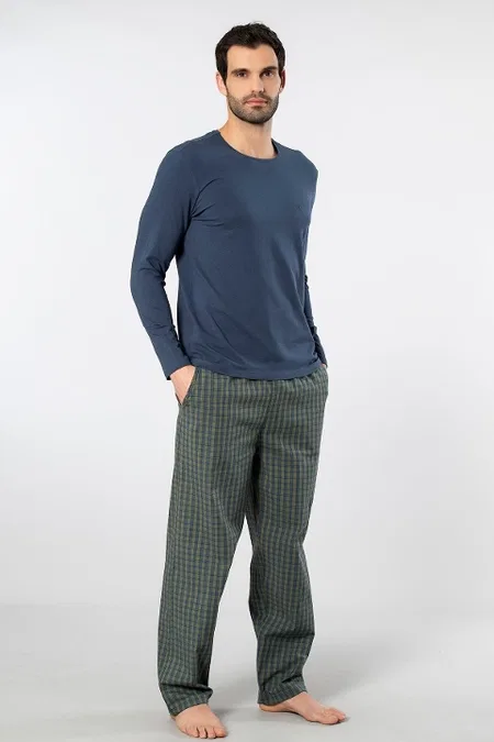 Uzun Kollu Poplin Pijama Takımı Cacharel 2239 - Yeşil 3