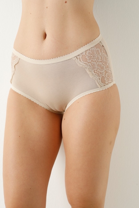 Dantelli Yüksek Bel Bato Kadın Külot Öztaş 21005 - Görsel