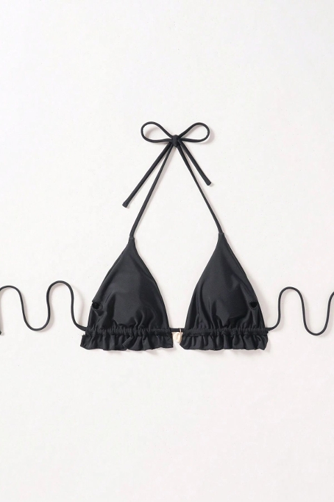 Gögüs Aksesuar Detaylı Bikini Üstü (Çıkartılabilir Kaplı) Siyah Angelsin MS 40999 - Siyah