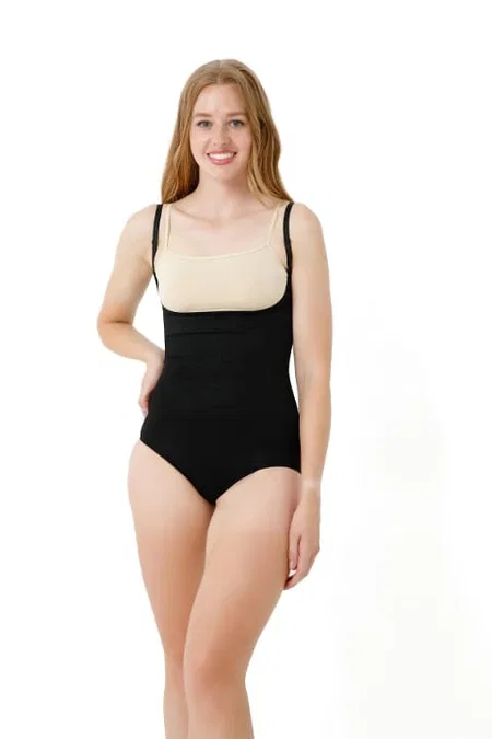 Göğüs Altı Askılı Dikişsiz Kadın Body Korse FormActive 1045 - Siyah