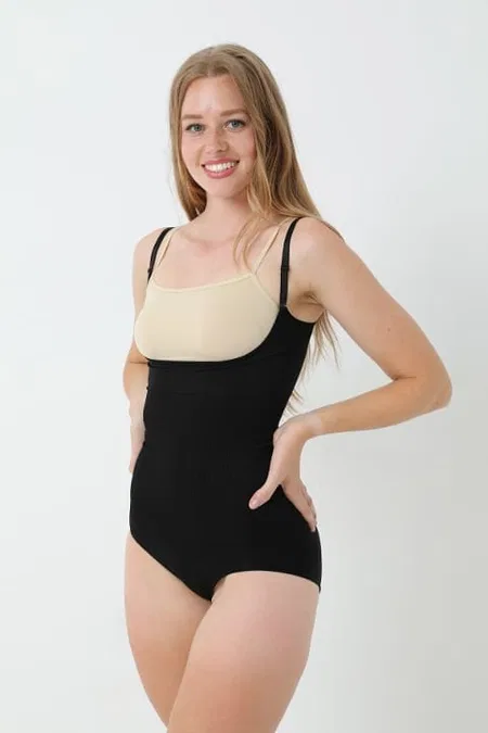 Göğüs Altı Askılı Dikişsiz Kadın Body Korse FormActive 1045 - Siyah