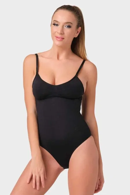 Göğüs Destekli Lazer Kesim İz Yapmayan Body Korse Form Angel 3004 - Siyah