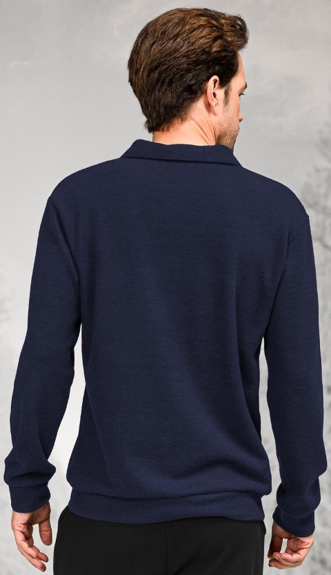 Gömlek Yaka Uzun Kollu Erkek Pijama Üstü Ekru Pamuk Doreanse 4615 - 2