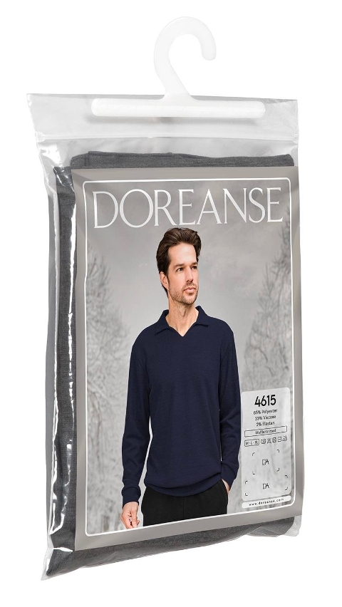 Doreanse Gömlek Yaka Uzun Kollu Erkek Pijama Üstü Ekru Pamuk Doreanse 4615 - Görsel 3