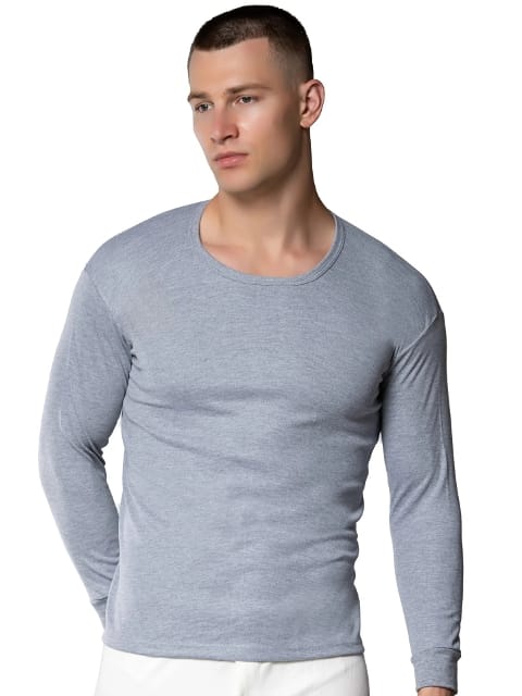 Gri Uzun Kollu İnterlok Erkek Fanila Gümüş 4016 - 2