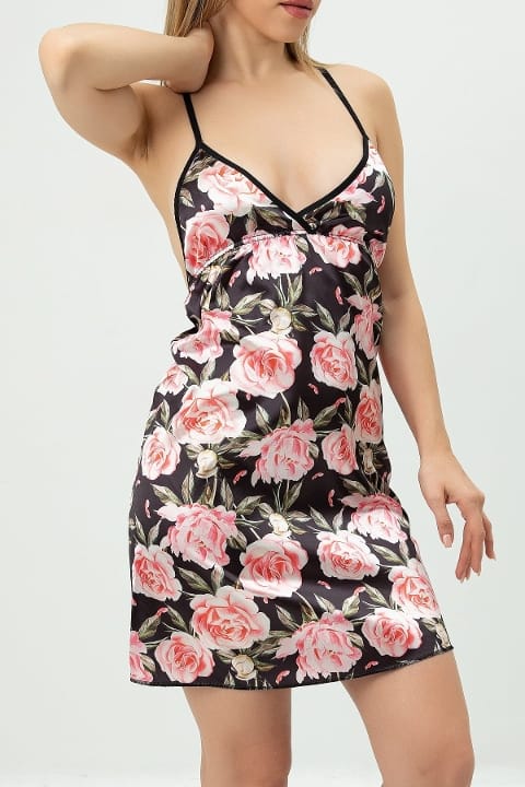 Gül Desenli Tek Parça Fantezi Body SHE 1368 - 2