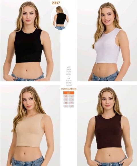 Pamuklu Nefes Alan Kolsuz Kadın Crop T-Shirt İlke 2317 - Siyah