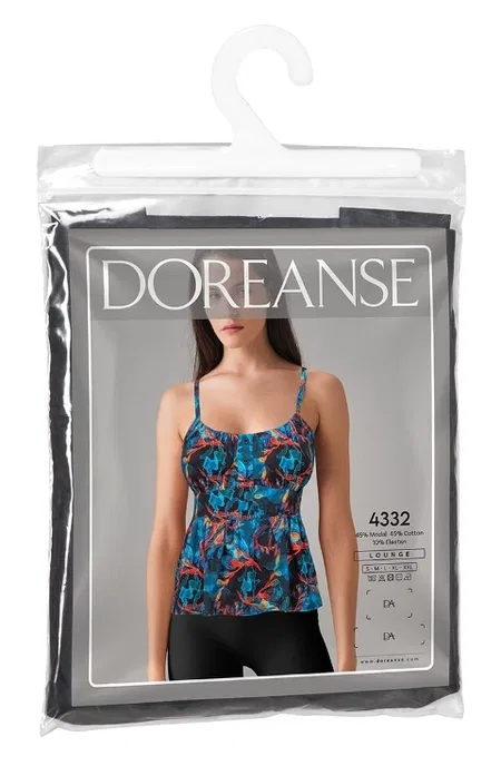 Doreanse Desenli İnce Askılı Kadın Bluz Doreanse 4332 - Görsel 3