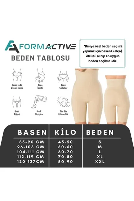 Yüksek Bel Masajlı Korse Toparlayıcı FormActive 1005 - Beyaz