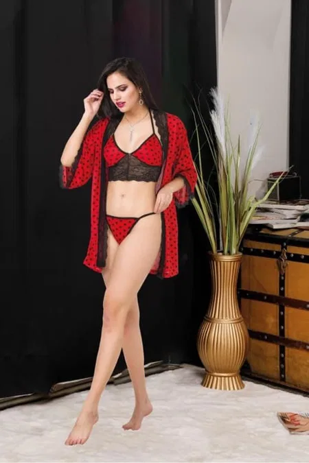 İpeksi Dantelli Bralet Tanga Takım İzabel 0904 - Kırmızı