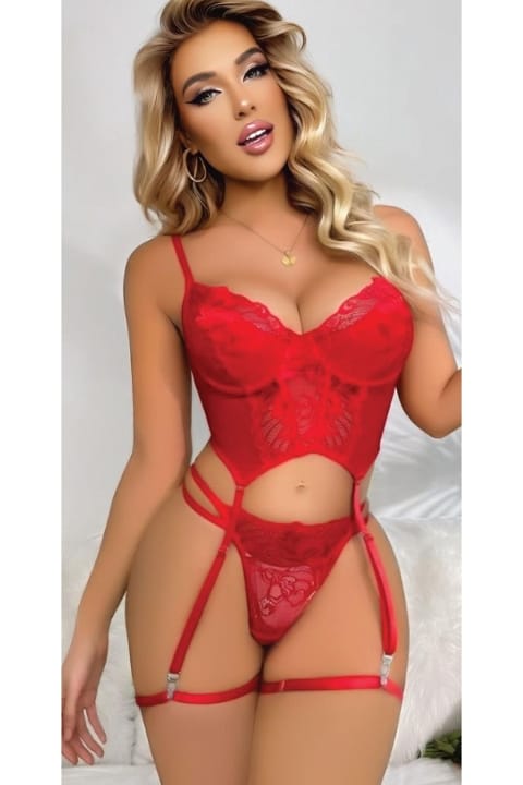 İzabel Kırmızı Dantel Detaylı Jartiyer İzabel 12002