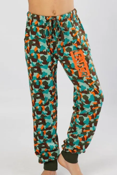 Erkek Çocuk Pijama Altı Kamuflaj Yeşil Turuncu Cepli Vienetta Kids K104393 - Yeşil