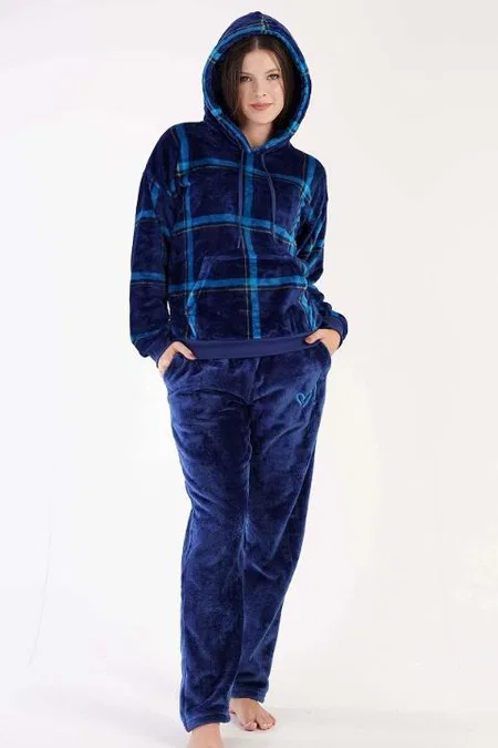 Kapüşonlu Uzun Kollu Cepli Pijama Takımı Ekru Vienetta 303088