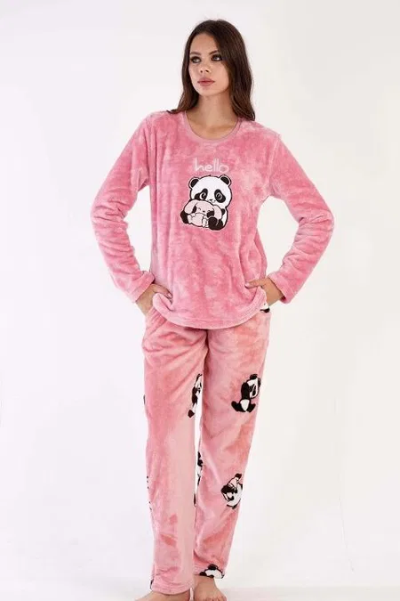 Pandalı Welsoft Uzun Kollu Pijama Takımı Vienetta 304033