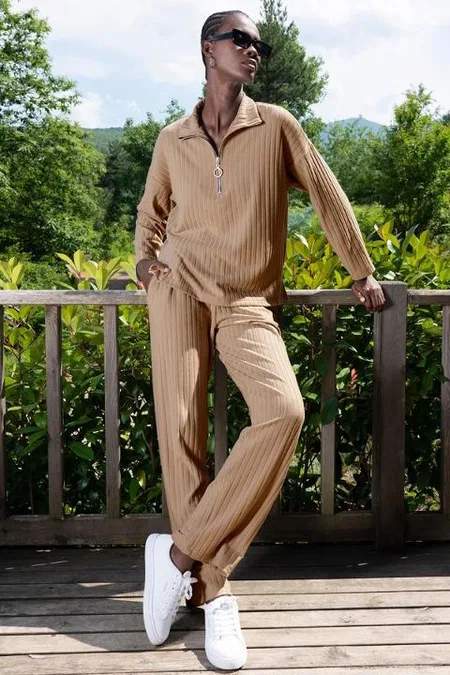 Fitilli Uzun Kollu Fermuarlı Kadın Pijama Takımı Vienetta 405062