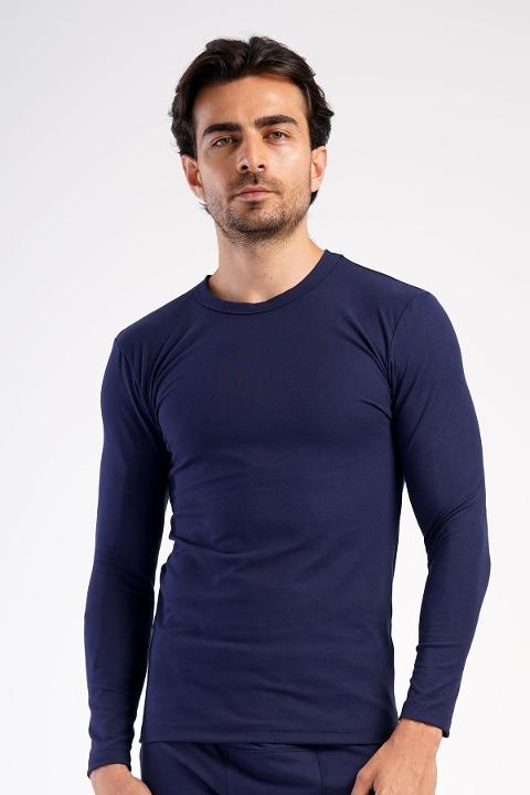Erkek Termal Uzun Kollu Üst Lacivert Fırçalı İç Yüzey Vienetta 409006