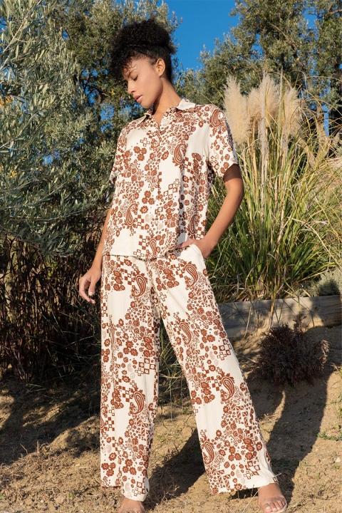Desenli Kısa Kollu Pijama Takımı Vienetta 409276