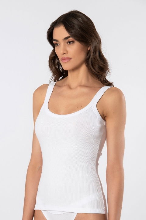 Pamuklu Ribana Kalın Askılı Kadın Atlet Türen 3406