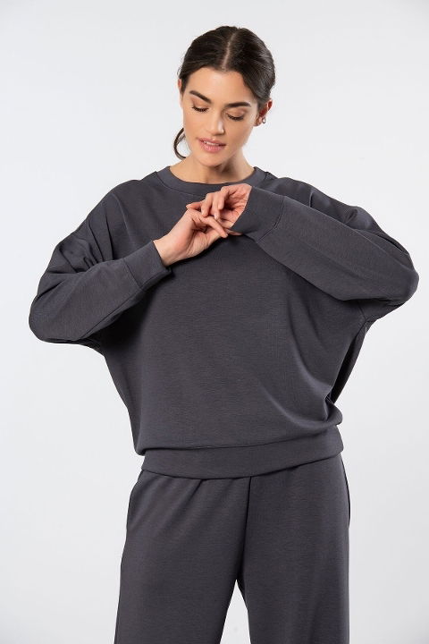 Kahverengi Viskon Polyester Elastan Kadın Eşofman Takımı Türen 3610