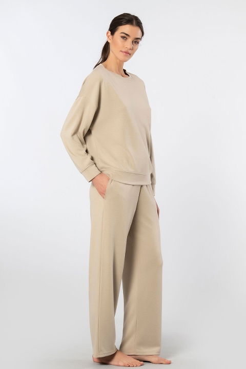 Viskon, Polyester, Elastan Boru Paçalı Kadın Eşofman Takımı Türen 3610 - 2