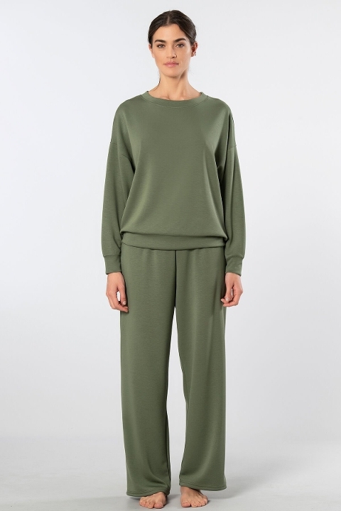 Viskon, Polyester, Elastan Yeşil Kadın Eşofman Takımı Türen 3610 - Yeşil
