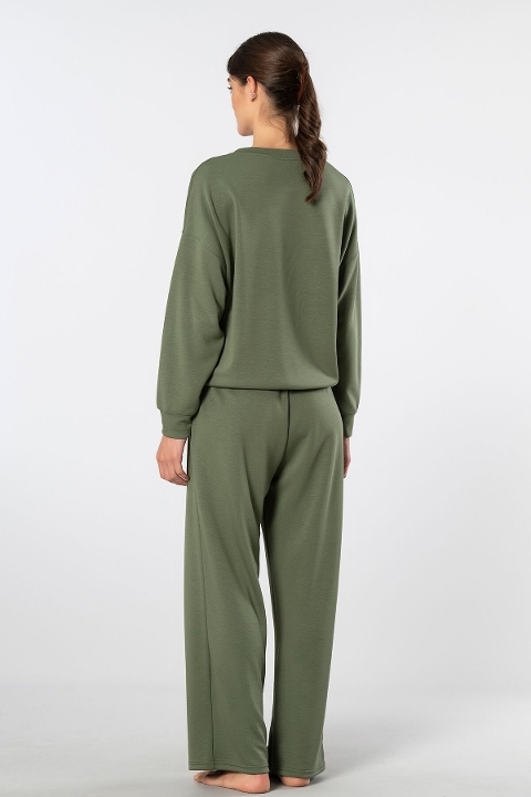 Viskon, Polyester, Elastan Yeşil Kadın Eşofman Takımı Türen 3610 - Yeşil