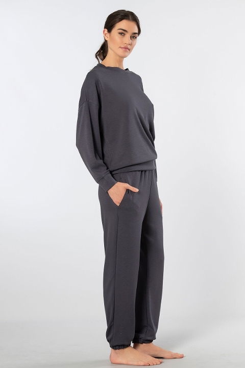 Viskon-Kombinasyon Kadın Jogger Eşofman Takımı Türen 3611 - 2