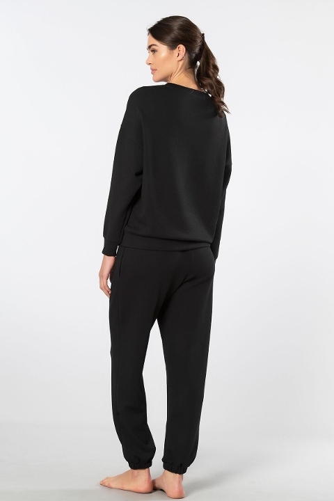 Viskon, Polyester ve Elastan Jogger Eşofman Takımı Türen 3611 - Siyah