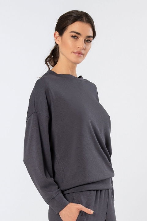 Viskon, Polyester, Elastan Kadın Sweatshirt Türen 3613