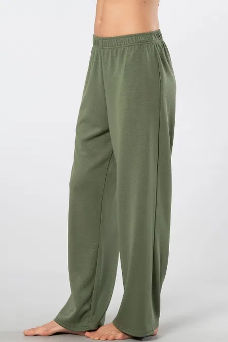 Viskon Polyester Lastikli Cepli Boru Paça Kadın Eşofman Altı Türen 3615 - 2