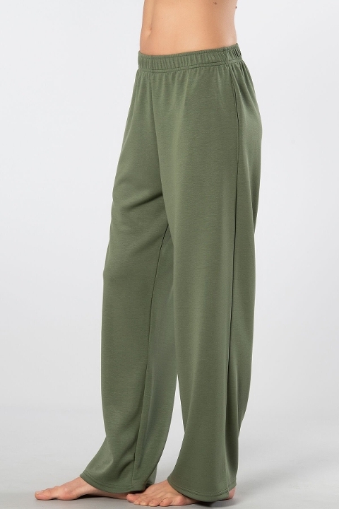 Viskon Polyester Lastikli Cepli Boru Paça Kadın Eşofman Altı Türen 3615 - 2