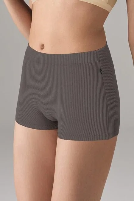 Yüksek Bel Spor Şort Viskon Elastan Doreanse 8162 - Siyah